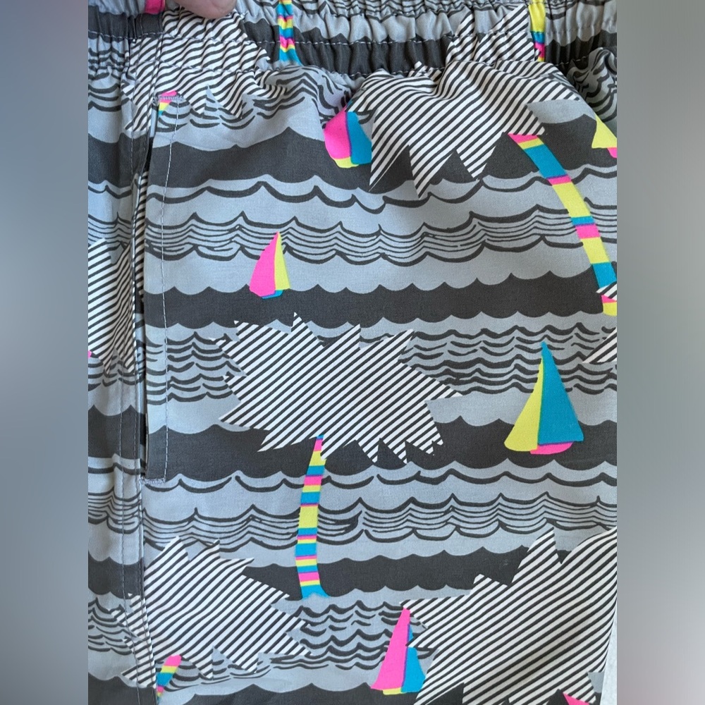 CHUBBIES 5.5” INSEAM SWIM TRUNKS SAILBOAT GRAY AND NEON - Picture 5 of 5